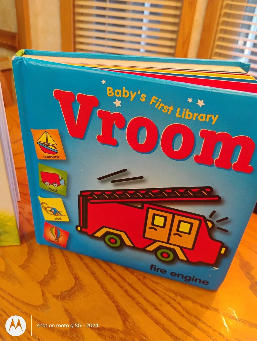 Baby's First Library Vroom Fire Engine Board Book - Blue and Red